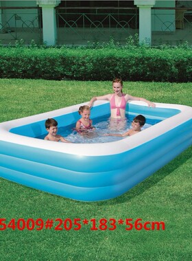 Bestway54009三环矩形充气水池成人婴儿洗澡游泳池球池