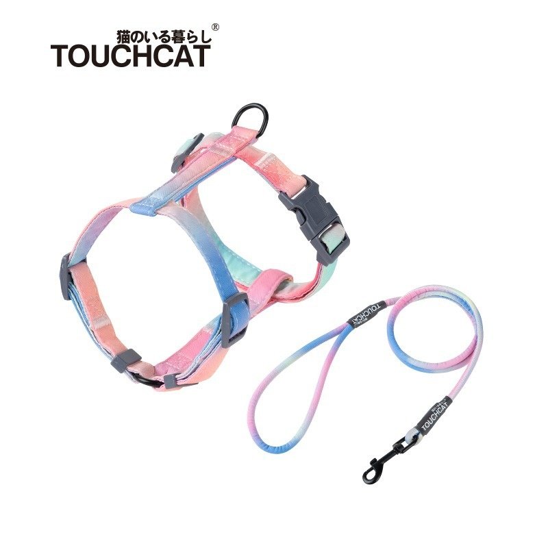 Touchcat它它猫咪牵引绳幻彩遛猫绳胸背心式防挣脱工字幼猫链子,宠物/宠物食品及用品,猫牵引绳,淘宝优惠券,粉丝福利购,淘宝优惠卷