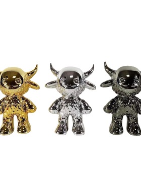 现代简约样板房售楼处动物树脂牛雕塑手办客厅模型家居桌面摆件