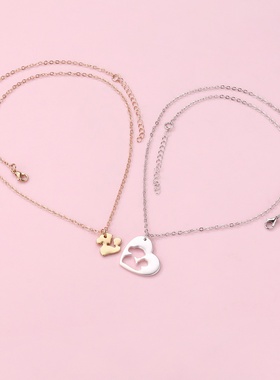 母亲节项链简约时尚妈妈女儿项链套装镂空合金吊坠