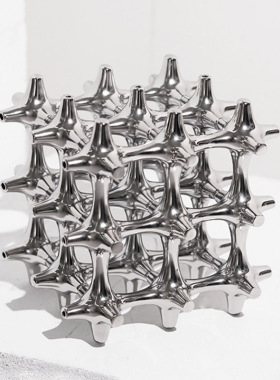 正方体镂空摆件现代简约树脂魔方摆件样板房软装饰品层叠创意摆设