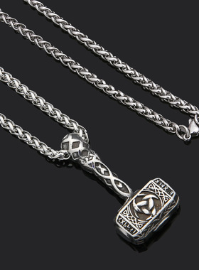 新款维京锤子不锈钢霸气项链男士配饰饰品
