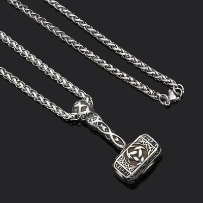 新款维京锤子不锈钢霸气项链男士配饰饰品