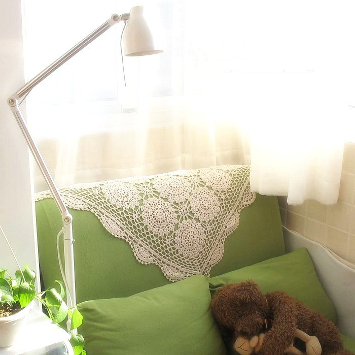 手工钩针立体钩花复古防尘盖巾床头柜盖布纯棉蕾丝桌布沙发巾正方