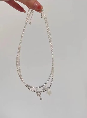 高级感小众锁骨链小猫小狗贝壳与狗骨头项链精致颈链夏日氛围感