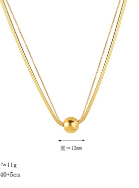 欧美金属轻奢圆珠双层项链女网红锁骨链百搭不掉色配饰毛衣链女