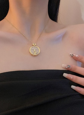 国风元素大圣归来钛钢项链女中古气质饰品网红锁骨链个性玉髓吊坠