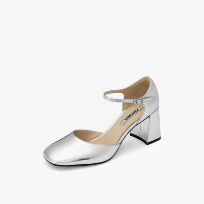 73hours女鞋焦糖咖啡2024秋款法式银色厚底玛丽珍女单鞋AAF62CK4