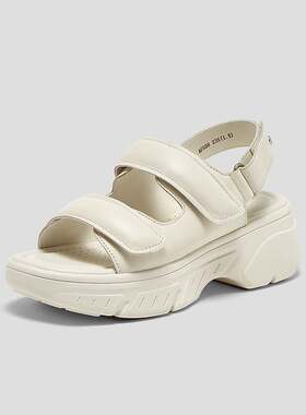 SKAP圣伽步女鞋2026春夏新款沙滩露趾轻便运动透气舒适女款纯凉鞋