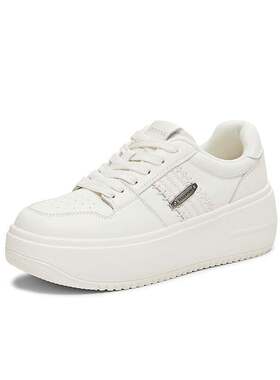 天美意白月光厚底小白鞋运动板鞋女休闲鞋2026春新款BM451AM6