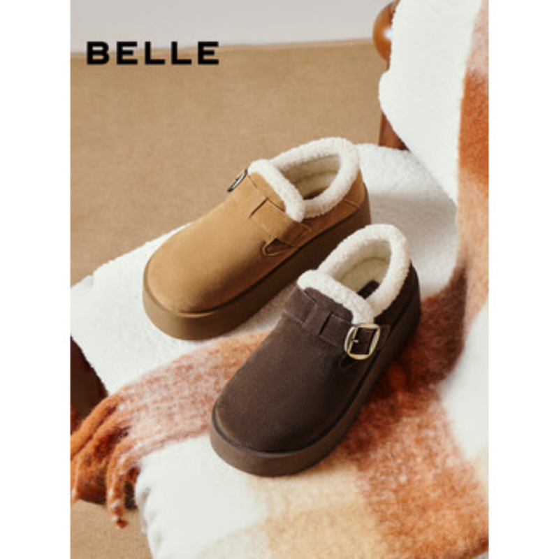 专柜正品百丽复古质感勃肯鞋女2025秋新厚底增高休闲单鞋E4S1DCM5