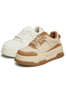 Tata他她休闲厚底板鞋女复古运动撞色百搭小白鞋2024春新DWEY1AM4