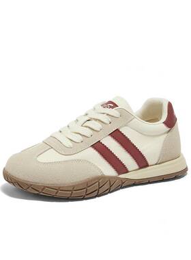 森达红色阿甘鞋女鞋2024秋季新款百搭芒果鞋德训鞋休闲鞋WPZ87CM4