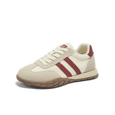 森达红色阿甘鞋女鞋2024秋季新款百搭芒果鞋德训鞋休闲鞋WPZ87CM4