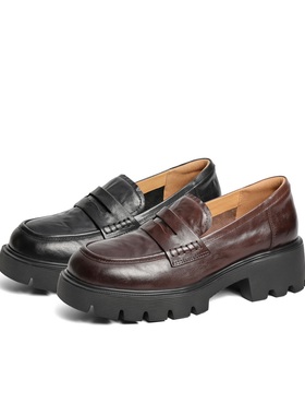 百丽时尚jk乐福鞋2025春新商场同款真皮百搭休闲鞋D2P1DAA5