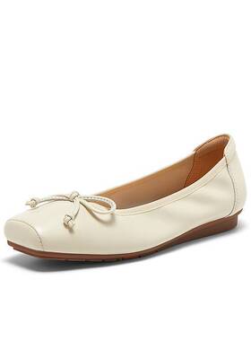 Bata人鱼玛丽珍2024秋季商场新款羊皮通勤软底蝴蝶结单鞋A4761CQ4