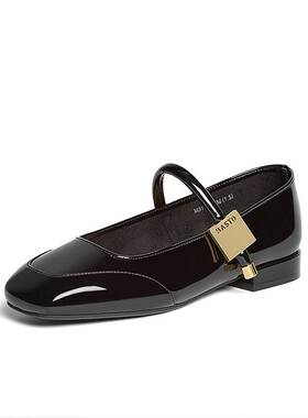 百思图莫奈花园25春新款法式红色玛丽珍女皮单鞋M3173AQ5Z