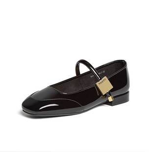 M3173AQ5Z 红色玛丽珍女皮单鞋 百思图莫奈花园25春新款 法式