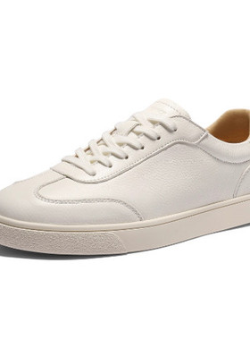 百丽青春减龄小白鞋男2026新款春季牛皮革德训鞋休闲板鞋8ZB01AM6