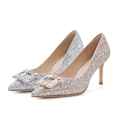 百丽细高跟鞋女婚鞋2024春季新款女鞋舞会鞋子浅口单鞋BDAK9AQ4