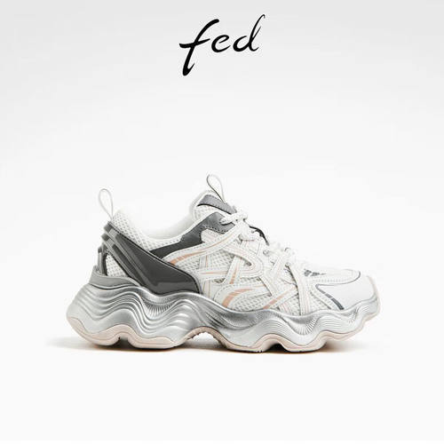 FED厚底休闲鞋秋季新款女鞋波浪底老爹鞋运动鞋女款DWS156