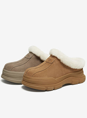 TATA他她毛毛拖鞋外穿厚底棉拖复古毛茸茸鞋UWJ01DH5