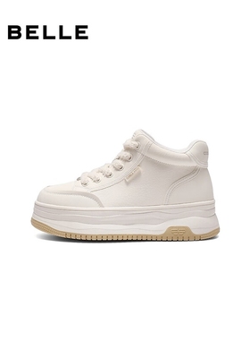 专柜正品百丽简约休闲靴女2025冬新厚底增高高帮休闲鞋E6S1DDD5