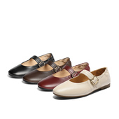 森达玛丽珍女款 ZTH09CQ5 舒适软面羊皮平跟浅口单鞋 2025秋季 新款