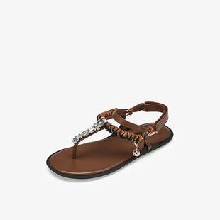 夹趾外穿不累脚罗马凉鞋 新款 女 73hours假日循环2025夏季 明星同款