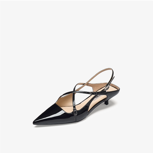 尖头法式 新款 黑色经典 通勤单鞋 73hours女鞋 细带凉鞋 Susie2025秋季