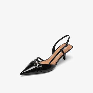 尖头女高跟鞋 包头后空凉鞋 AAH08AH5 都市光影2025春款 73hours女鞋