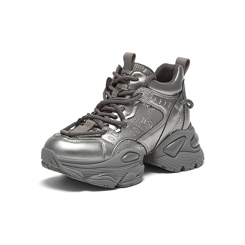 百思图2024冬季商场新款厚底增高运动老爹鞋厚底高跟女靴A1988DD4