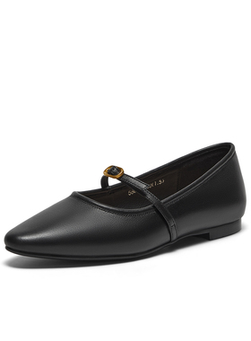 Bata时装玛丽珍2025春季新款牛皮复古通勤浅口淑女单鞋5801DAQ5