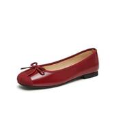 天美意蝴蝶结芭蕾浅口单鞋 KQ014CQ4 2024秋新款 女晚晚鞋 平底小皮鞋