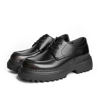 百丽男鞋厚底德比鞋2024秋新通勤正装鞋结婚商务休闲皮鞋A1695DM4