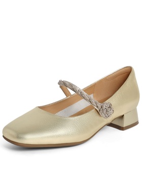 百丽气质淑女玛丽珍鞋女2024春新商场同款高贵时尚单鞋B2C1DAQ4