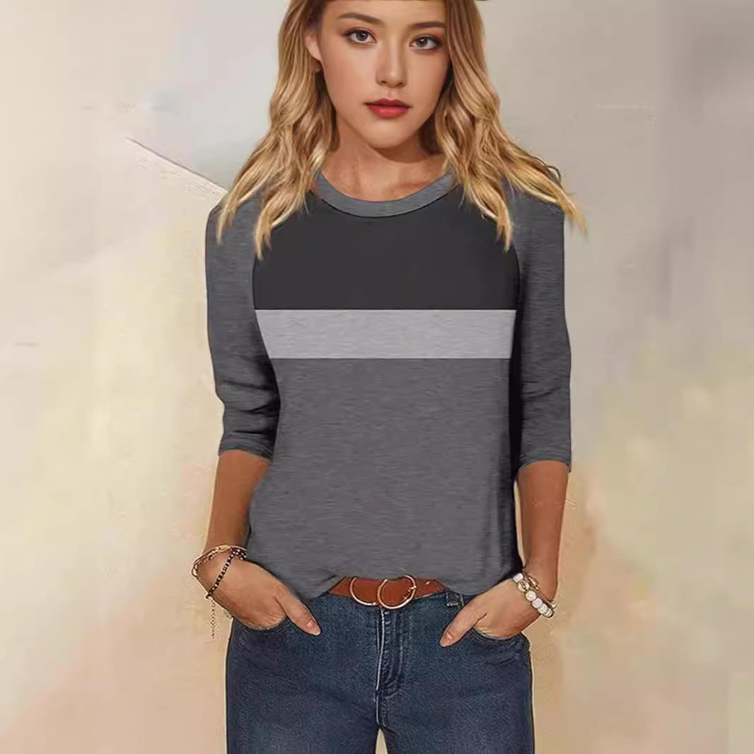 Womens solid color matching INS casual fashion
