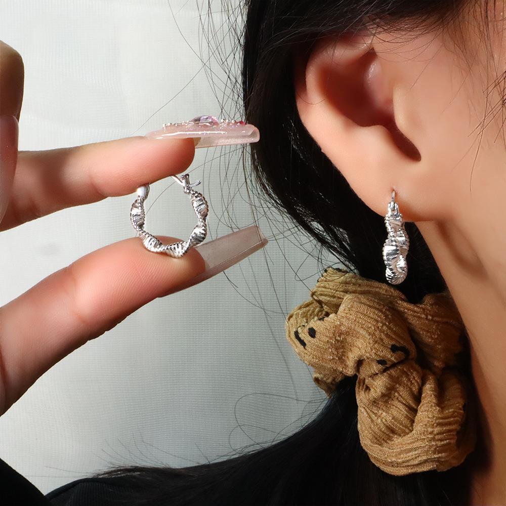 earrings wave twisted folds irregular earrings striped