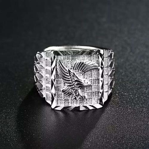 Golden flying eagle mens ring mens ring hand