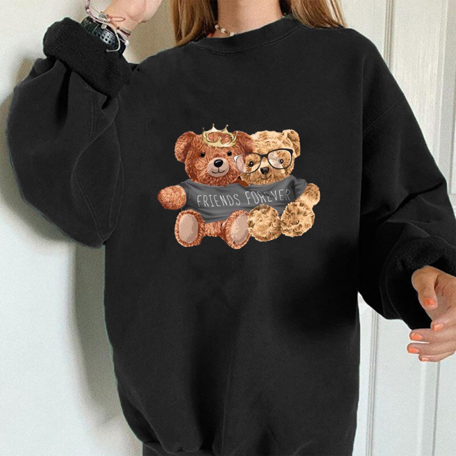 Women's Drop Shoulder Sleeve Pullover Round Neck Sweatshirt