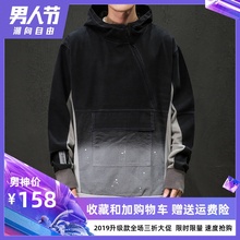 外衣欧美街头嘻哈运动服 牛仔外套男春秋潮牌工装 夹克日系复古大码