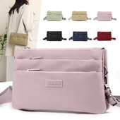 牛津布斜挎包女2024新款 轻便百搭小方包多层尼龙布包防泼水单肩包