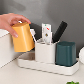 学生宿舍洗漱杯情侣口杯一对家用刷牙杯高颜值家用漱口杯子置物架