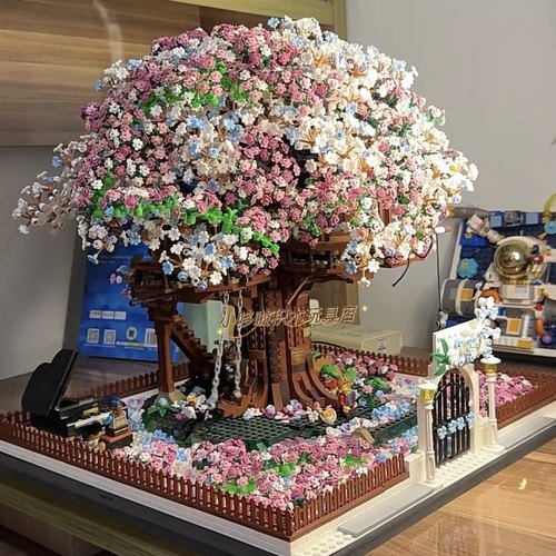 2025新款升级版浪漫樱花树屋积木