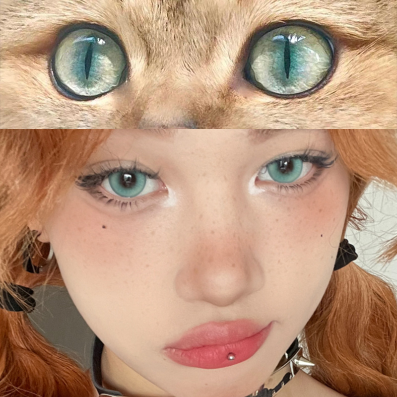 绿色混血款美瞳日抛10片大直径小隐形眼镜次抛正品官网显色