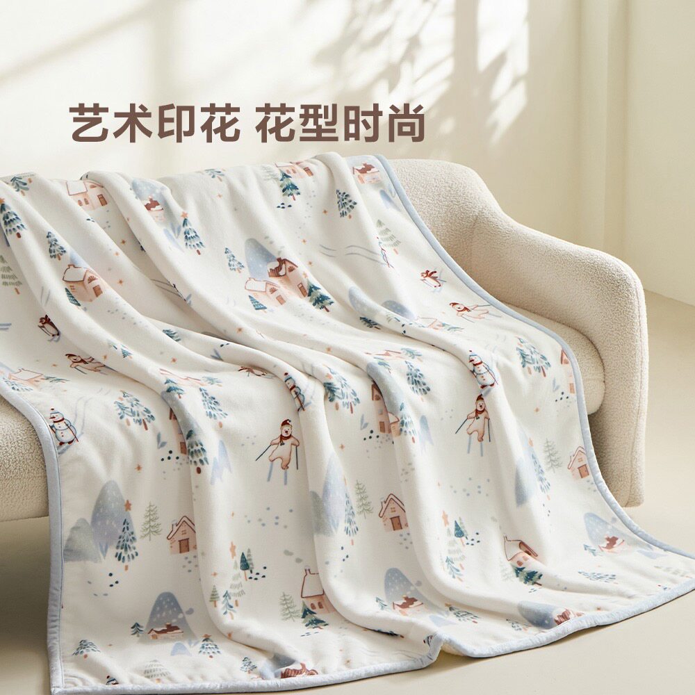 SM代买抗静电暖绒毯卡通印花毛毯空调毯午睡毯子152*183cm