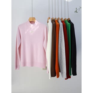 遮肉跑量款~经典细羊毛半高领无缝一体百搭款打底衫宽松显瘦毛衣
