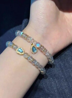 长期主义天然月光石手链琉璃葫芦手串送女友闺蜜简约叠戴手饰礼