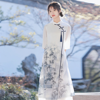 改良復(fù)古奧黛旗袍2024年新款優(yōu)雅