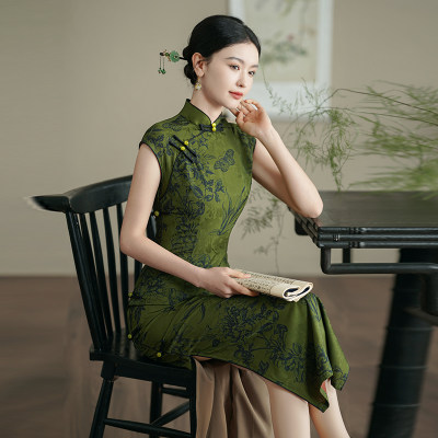 新中式复古国风老上海气质连衣裙